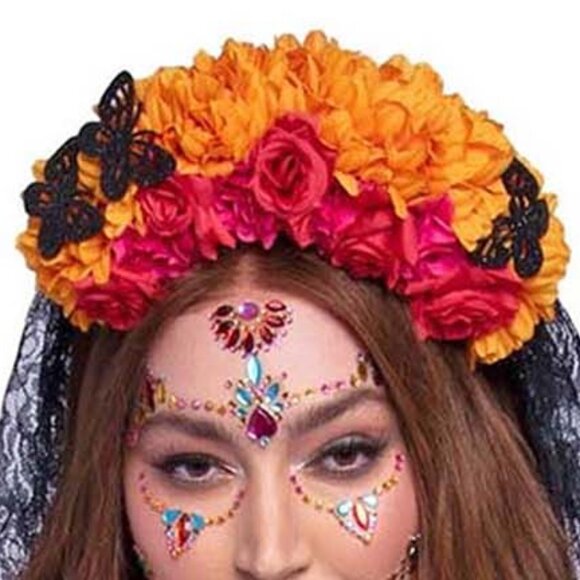 Plus Day of the Dead Sugar Skull Costume Womens 3x 4x Dia de los Muertos Dress - Picture 10 of 12